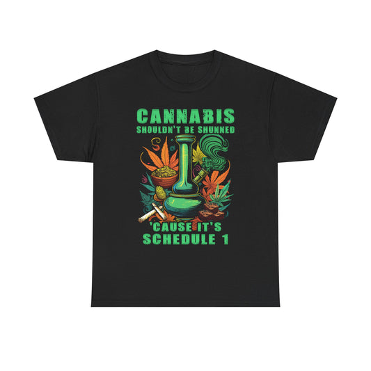 Cannabis Humor Unisex Heavy Cotton Tee - Schedule 1 Design